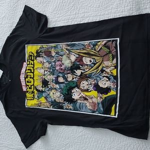 My Hero Academia NWT Black Graphic Tee Shirt Mens S Athletic Fit Cotton